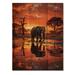 Latitude Run® African Elephant Silhouette Serenade I On Wood Print Wood in Brown | 20 H x 10 W x 0.78 D in | Wayfair