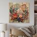 Red Barrel Studio® Kaior Beige & Orange Floral Wreath IV On Wood Print Wood in Black | 35 H x 35 W x 0.78 D in | Wayfair