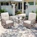 Red Barrel Studio® Baylay Square 2 - Person 19.5" L Outdoor Restaurant Bistro Set w/ Cushions in Gray | 19.5 W x 19.5 D in | Wayfair