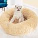 Tucker Murphy Pet™ Calming Dog Cat Donut Bed Washable Anti-anxiety Fluffy Plush Faux Fur Pet Bed Waterproof Anti-slip Bottom-dark Gray Polyester/Nylon | Wayfair