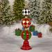 Zaer Ltd International 5.53ft. Tall Iron Christmas Ornament Display Tower w/ Diamond Print Metal in Red | 66.34 H x 16.54 W x 16.54 D in | Wayfair