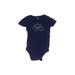 Child of Mine by Carter's Short Sleeve Onesie: Blue Solid Bottoms - Size 3-6 Month