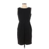 Talbots Casual Dress - Shift Crew Neck Sleeveless: Black Solid Dresses - Women's Size 4 Petite