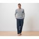 Tchibo - Herren-Pyjama mit Flanellhose - Herren - Gr. XXL - dunkelblau/gestreift