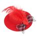 Adjustable Stylish Show Costum Duck Elastic Strap Cap for Hens Pets Supplies Chicken Hats Feather Top Hat RED
