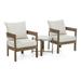 Furniture of America Drom Aluminum 3-Piece Patio Table and Chairs Set Natural and Beige