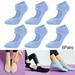 Women 6Pairs Yoga Socks Non-slip Breathable Backless Yoga Ballet Dance Sports Gym Fitness Blue