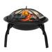 OverPatio Wooden Fire Pit Patio 22 Folding Iron Wood Black