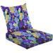 2-Piece Deep Seating Cushion Set Flowers watercolor art decor fabric paper summer tropical floral color Outdoor Chair Solid Rectangle Patio Cushion Set