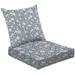 2-Piece Deep Seating Cushion Set Cute small flower Small white flowers Gray Floral seamless Small cute Outdoor Chair Solid Rectangle Patio Cushion Set