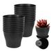 16 Pack Plastic Planters Indoor Outdoor Planter Flower Pots Heavy Duty 5.5in Plant Pots for Flowers Plants with Drainage Holes and Tray Black
