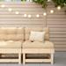 Htovila Middle Sofa with Cushions Solid Wood Pine