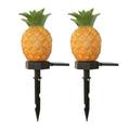 2pcs Adorable Solar Night Light Creative Outdoor Ground Insert Lamp Lawn Lights Waterproof Courtyard Landscape LED Lights (Pineapple Lamp)