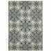 HomeRoots 5 x 7 ft. Beige Oriental Stain Resistant Indoor & Outdoor Rectangle Area Rug - Blue and Beige - 5 x 7 ft.