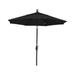 California Umbrella 7.5 ft. Sun Master Series Aluminum & Fiberglass Crank Collar Tilt Market Umbrella Black Sunbrella