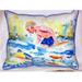 Betsy Drake Boy & Fish Indoor & Outdoor Throw Pillow - 18 x 24 in.