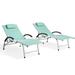 Crestlive Products Outdoor Adjustable Reclining Aluminum Chaise Lounge Chairs (Set of 2) Green