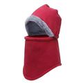 Fleece Balaclava Windproof Ski Face Mask for Men and Women Thermal Outdoor Hooded Hats Dual-Layer Winter Hat Red