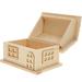 Multifunctional Pine Storage Box House-shaped Wooden Box Creative Piggy Bank Desktop Jewelry Box(Wood Color)