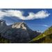 Close Up of Mountain Peak Lit by The Sun in An Alpine Valley with Autumn Colours & An Interesting Cloud Formation & Poster Print by Michael Interisano - 38 x 24 - Large