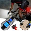 Bike Light Set Speedometer LED Bike Lights with Horn LCD Display USB Rechargeable Bike Tail Light and Cycle Head Light Front Light Set Fits All Mountain & Road Bike IP65 Waterproof
