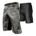 THE ENDURO - Men s Grey MTB Shorts with Padded Underliner