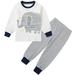 BULLPIANO 0-4Y Baby Unisex Pajamas Top with Pants Set 2 Piece Outfit Organic Cotton Clothing Set for Infant Baby Boys Girls(Elephant)