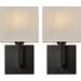 KESHENGDA Wall Sconces Set of Two 2 Pack Modern Fabric Wall Mount Light Fixture Indoor Metal Black Sconces Wall Lighting with Button Switch for Bedroom Bedside Living Room Fireplace Farmhouse