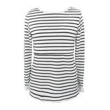 Sleeved Blouse Maternity Tops Stripe Long Baby Women Mom Clothe Pregnant Maternity blouse Clothes for Women Outfits