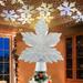 Hadanceo 3D Christmas Tree Topper Star Projection Lamp with Snowflake Party Night Light