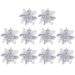 10Pcs Christmas Faux Flowers Poinsettia Artificial Flowers with Clips and Stems Sequins Glitter Xmas Tree Ornaments Poinsettia Decorations for Wedding Party Wreath 16cm - Silver