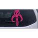 Star Wars Mandalorian Skull Boba Fett Car or Truck Window Laptop Decal Sticker Hot Pink 8in X 5.4in