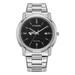 Men's Citizen Watch Silver North Texas Mean Green Eco-Drive Black Dial Stainless Steel