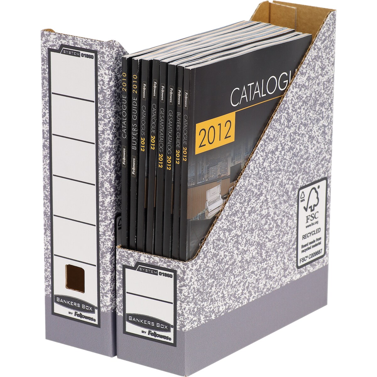 Bankers Box Stehsammler 0186004 DIN A4 Archiv grau/weiß Image