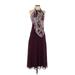 MIKAEL AGHAL Cocktail Dress - Midi Halter Sleeveless: Purple Dresses - Women's Size 2