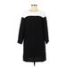 Banana Republic Casual Dress - Shift Crew Neck 3/4 sleeves: Black Print Dresses - Women's Size 8