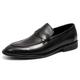 Formal Shoes for Men, Oxford Shoes Men, Retro Men's Square Toe Business Formal Slip-on Casual Slip-on Loafers (Color : Black, Size : 9 UK)