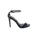 Steve Madden Heels: Strappy Stiletto Cocktail Party Black Print Shoes - Women's Size 6 1/2 - Open Toe