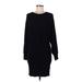 Miss Selfridge Casual Dress - Mini Crew Neck Long sleeves: Black Solid Dresses - Women's Size 8