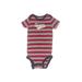 Just One You Made by Carter's Short Sleeve Onesie: Red Stripes Bottoms - Size 12 Month