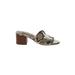 Steven by Steve Madden Mule/Clog: Slip-on Chunky Heel Bohemian Brown Snake Print Shoes - Women's Size 7 - Open Toe