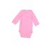 Child of Mine by Carter's Long Sleeve Onesie: Pink Solid Bottoms - Size Newborn