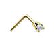 Jewelco London Ladies Solid 9ct Yellow Gold White Round Diamond Solitaire Claw Set Nose Stud 0.02ct 1.65mm