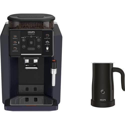 „KRUPS Kaffeevollautomat „“EA910B.23 Sensation Milk Bundle““ Kaffeevollautomaten mit Krups Milchaufschäumer im Wert von UVP 79,99 schwarz Kaffeevollautomat“