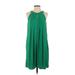 MNG Casual Dress - A-Line Crew Neck Sleeveless: Green Solid Dresses - Women's Size Medium