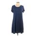 Old Navy Casual Dress - Mini Scoop Neck Short sleeves: Blue Print Dresses - Women's Size Large