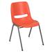 Flash Furniture Keaton 880 lb. Capacity Ergonomic Shell Stack Chair w/ Metal Frame Plastic/Metal in Orange/Pink/Green | Wayfair RUT-EO1-OR-GG