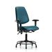 Latitude Run® Vinyl Chair - Desk Height w/ Round Tube Base, Medium Back, Adjustable Arms, & Casters In Marine Supernova Vinyl Upholstered | Wayfair