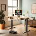 Inbox Zero Lilja Height Adjustable Wood Standing Desk w/ Keyboard Tray Wood/Metal in Black/Brown | 48 W x 24 D in | Wayfair