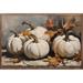 August Grove® Four White Pumpkins w/ Leaves Wood in Brown | 24 H x 16 W x 1 D in | Wayfair C22BBBDA130B4772927EEAA1CCDF1F40